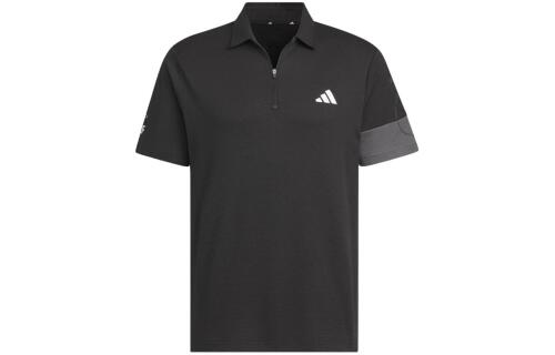 Мужская футболка adidas AEROREADY HALF ZIP POLO SHIRT черная