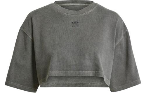 Женская футболка adidas ESSENTIALS+ CROP TOP черная