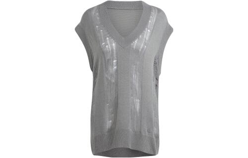 Женский жилет adidas DISTRESSED KNIT VEST серый