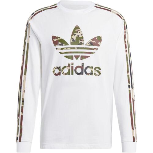 Мужская футболка adidas CAMO TREFOIL LONG SLEEVE TEE белая