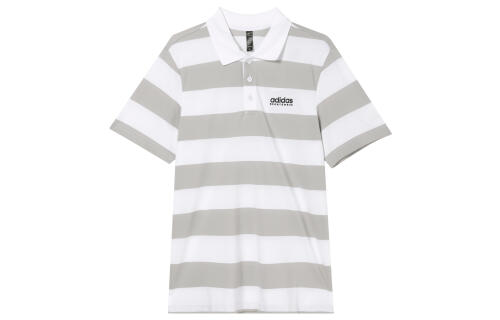 Мужская футболка adidas PIQUÉ STRIPE POLO SHIRT серая