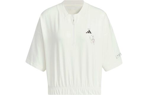 Женская футболка adidas GRAPHIC 1/2 ZIP T-SHIRT MBTI белая