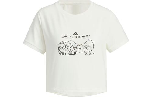 Женская футболка adidas GRAPHIC CROP T-SHIRT MBTI белая