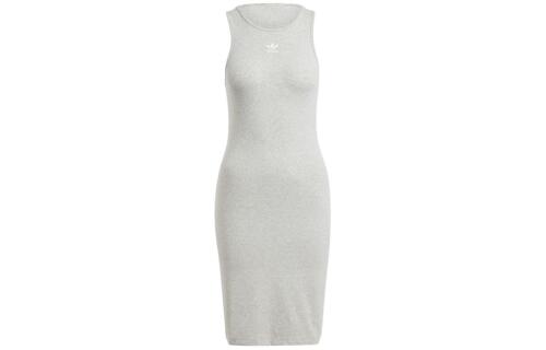 Женское платье  adidas ESSENTIALS RIB TANK DRESS серое