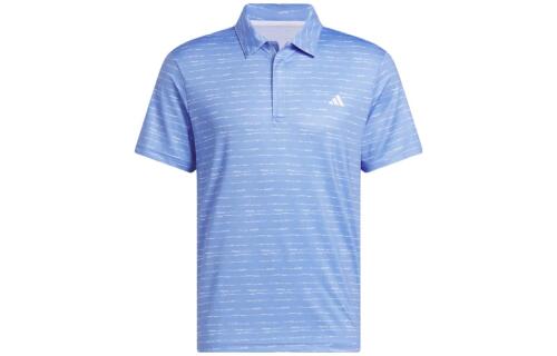Мужская рубашка adidas Stripe Zip Golf Polo Shirt (Синяя)