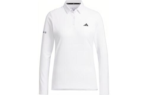 Женская рубашка adidas AEROREADY Big Badge of Sport Long Sleeve Polo Shirt (Белая)