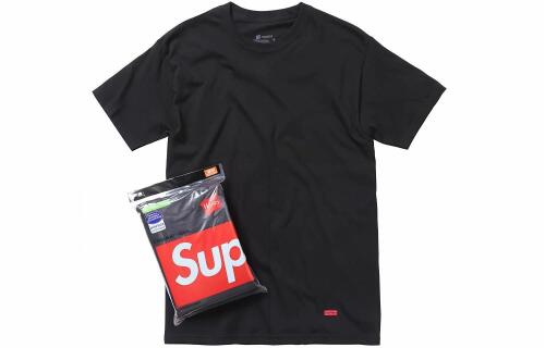 Supreme Week 1 x Hanes Tagless Tees (3 Pack) Black T 3