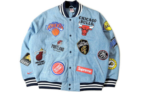 Supreme SS18 x Nike x NBA Teams Warm-Up Jacket Denim