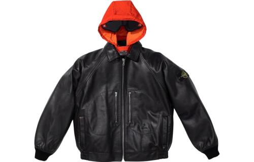 Supreme x STONE ISLAND FW23 WEEK10 LEATHER BOMBER JACKET