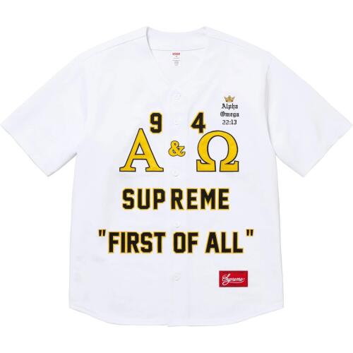 Supreme FW24 WEEK3 Alpha Omega Baseball Jersey T