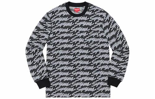 Supreme SS19 Signature Script Logo LS Pocket Tee T