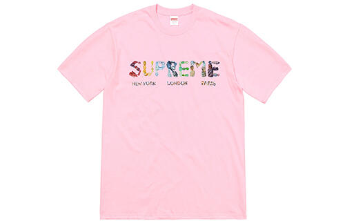 Supreme SS18 Rocks Tee Light Pink logoT