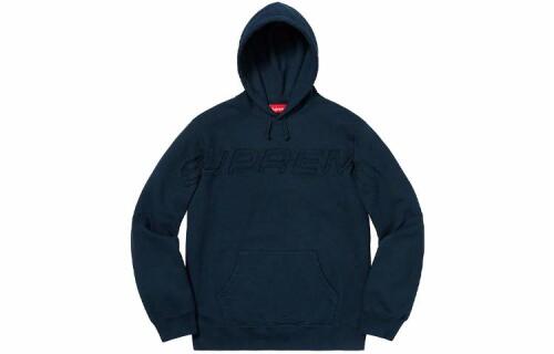 Supreme SS19 Set In Logo Hooded Sweatshirt Navy LOGO