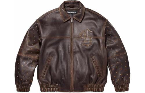 Supreme SS24 WEEK8 GEM STUDDED LEATHER JACKET