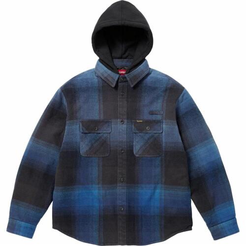 Supreme SS25 WEEK1 Quilted Lined Hooded Flannel Shirt