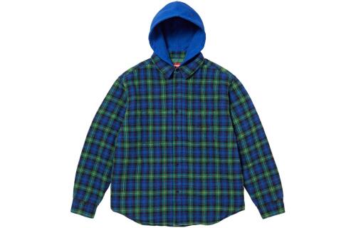 Supreme FW23 FW23 WEEK15 TARTAN FLANNEL HOODED SHIRT