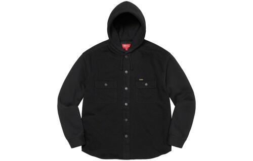 Supreme FW22 Week 12 Fleece Hooded Denim Shirt Logo