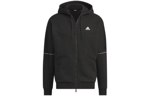 Худи adidas WORDING FLEECE FULL-ZIP HOODIE черное
