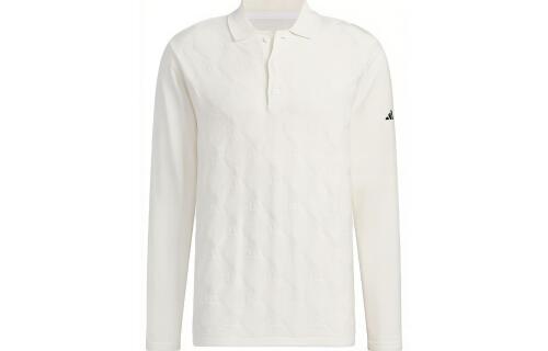 Мужская рубашка adidas JACQUARD LONG SLEEVE POLO SHIRT белая