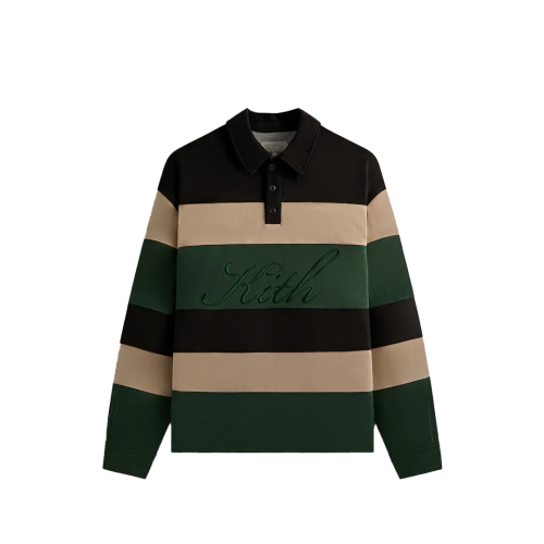 KITH FW24 Fall 2024 Stripe Microsuede Tanner Polo