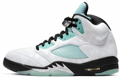 Кроссовки Nike Air Jordan 5 Retro Island Green белые