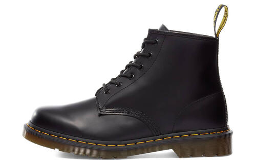 Женские ботинки Dr Martens 101 BLACK SMOOTH YELLOW STITCH