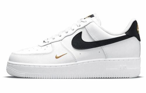 Кроссовки Nike Air Force 1 Low 07 Essential White Black Gold Mini Swoosh