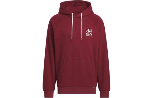 Мужское худи adidas SMALL LOGO WAFFLE HOODIE бордовое