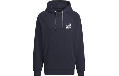 Мужское худи adidas SMALL LOGO WAFFLE HOODIE синее
