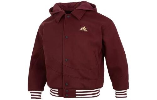 Мужская куртка adidas DETACHABLE MELTON HOODED JACKET бордовая