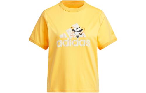 Женская футболка adidas T-SHIRT WITH BADGE OF SPORT GRAPHIC желтая