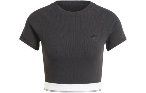 Женская футболка adidas TAPE WAISTBAND TEE черная