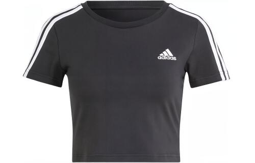 Женская футболка adidas ESSENTIALS 3-STRIPES TEE черно-белая