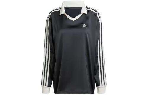 Женская футболка adidas 3-STRIPES SATIN SLEEVE TEE черная