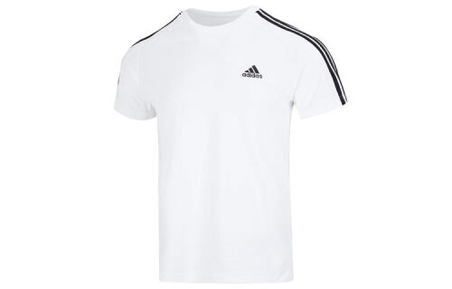 Мужская футболка adidas Essentials Single Jersey 3-Stripes Tee (Белая)