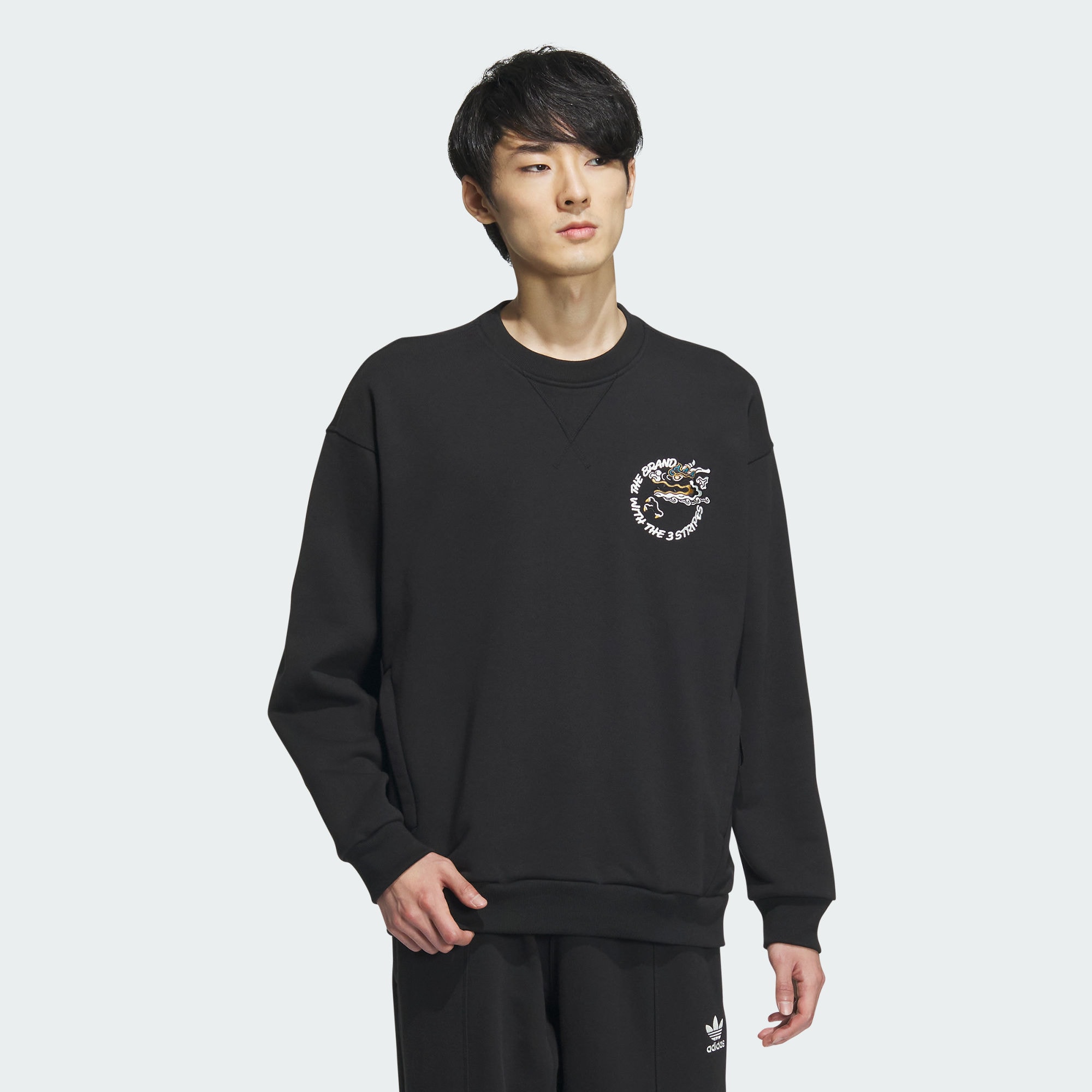 Мужской свитшот adidas FRENCH TERRY CREWNECK SWEATSHIRT черный