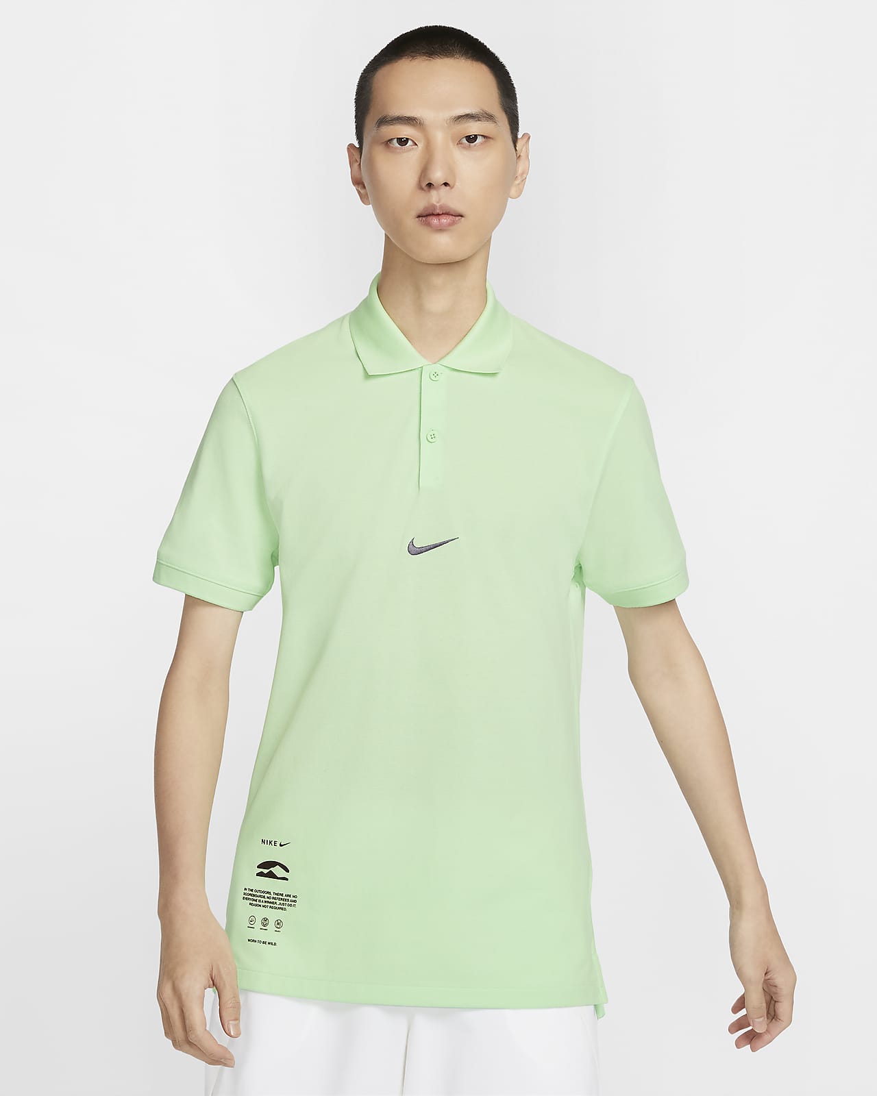 Мужская футболка Nike polo зеленая