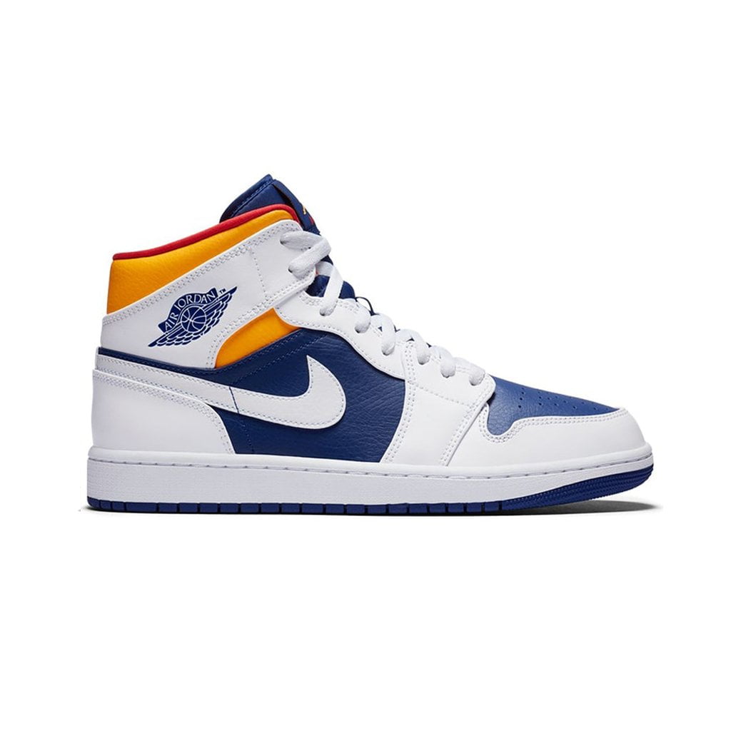 Кроссовки Nike Air Jordan 1 Mid Royal Blue Laser Orange