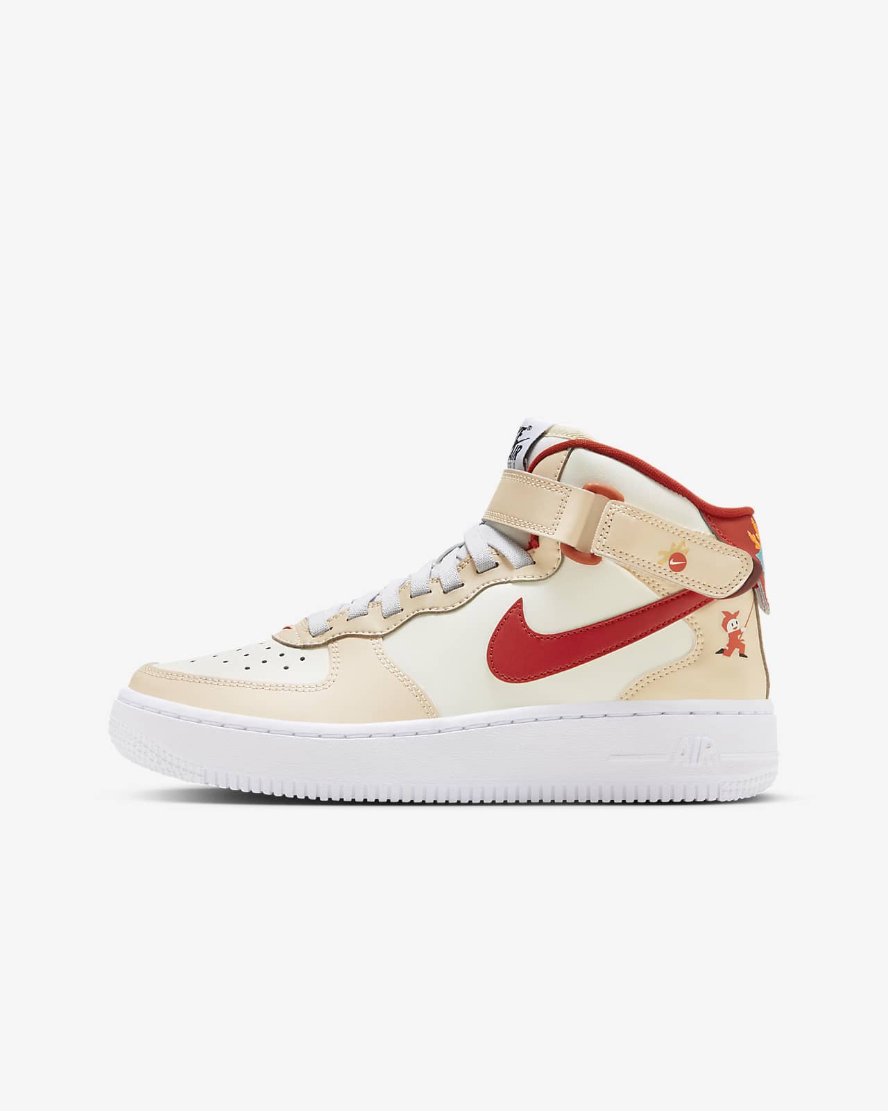 Детские кроссовки Nike Air Force 1 Mid EasyOn (GS) белые