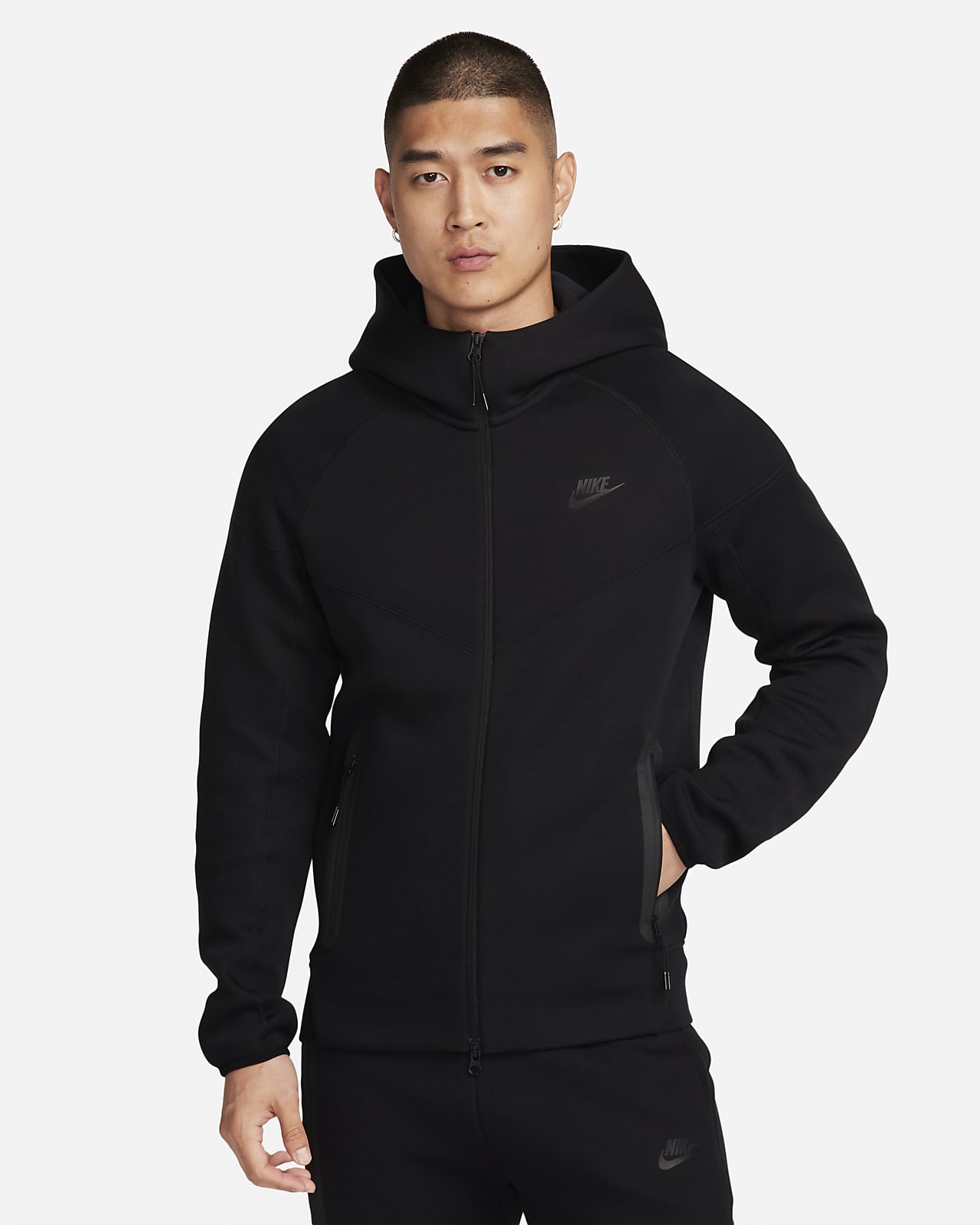 Мужская толстовка Nike Sportswear Tech Fleece Windrunner черная