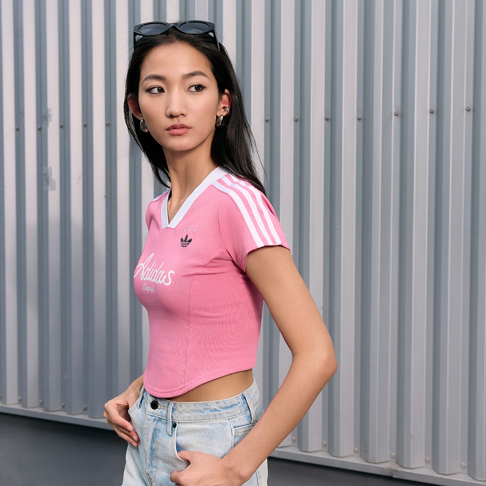 Женская футболка adidas CROP JERSEY T-SHIRT