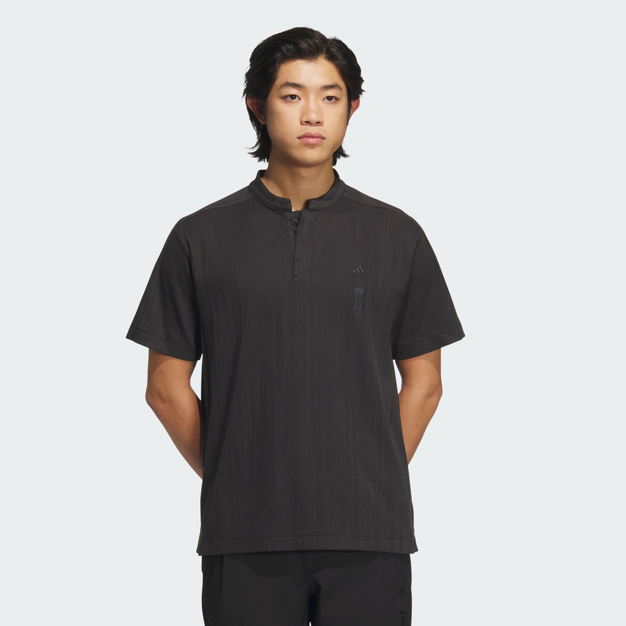 Мужская футболка adidas WUJI JAQUARD POLO SHIRT черная