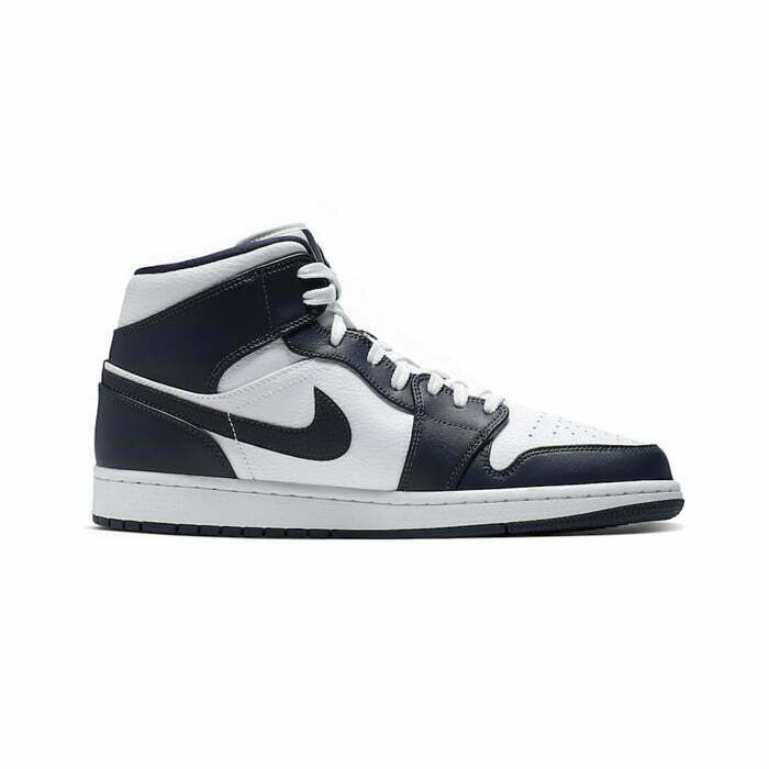 Кроссовки Nike Air Jordan 1 Mid White Metallic Gold Obsidian