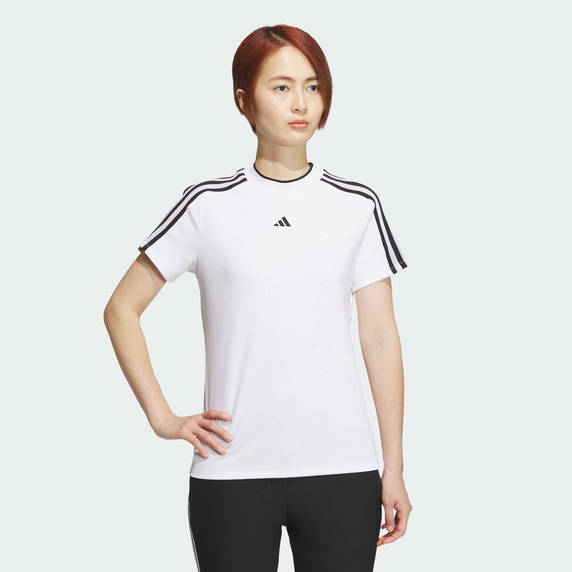 Женская футболка adidas AEROREADY MOCK NECK SHIRT белая