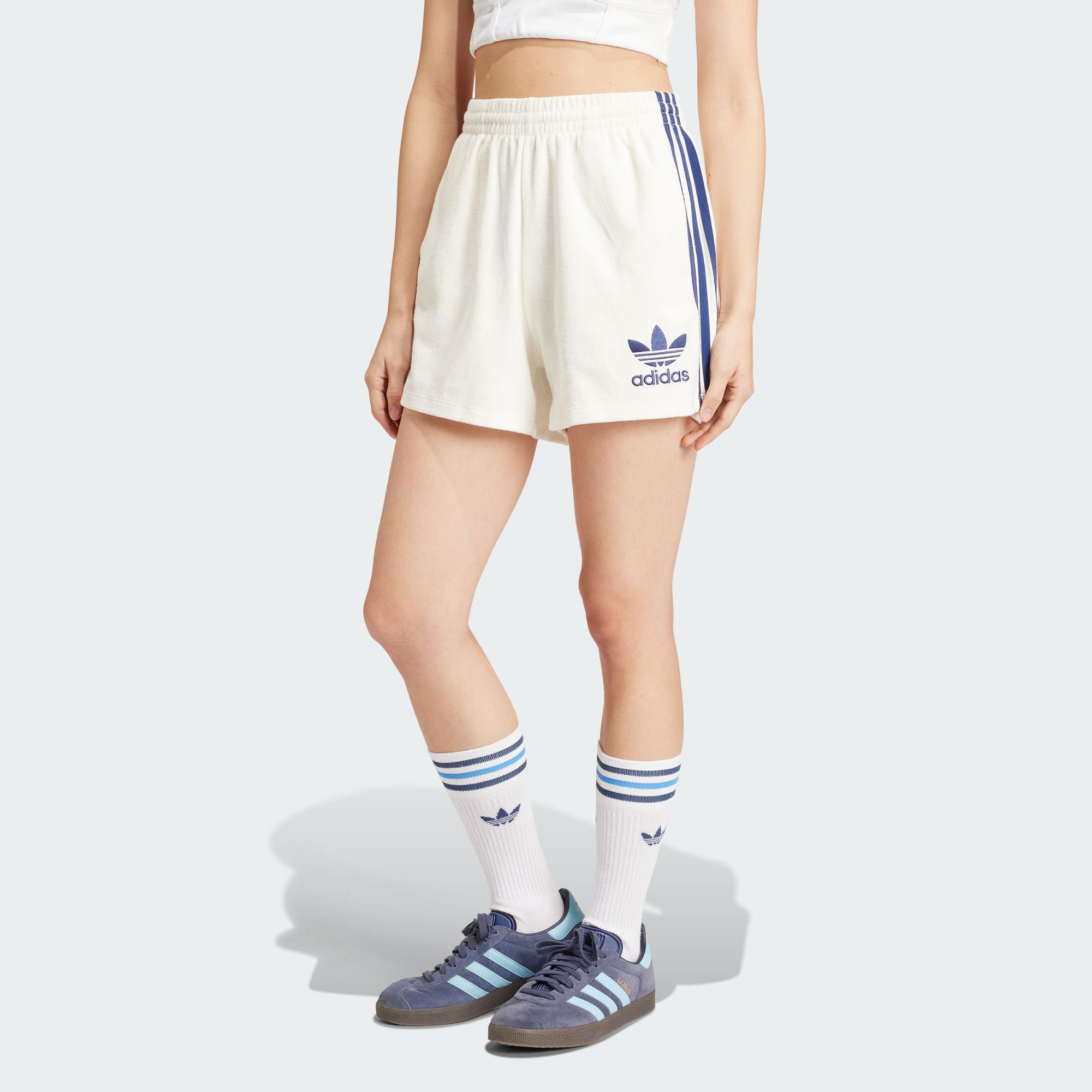 Женские шорты adidas TERRY SHORTS белые