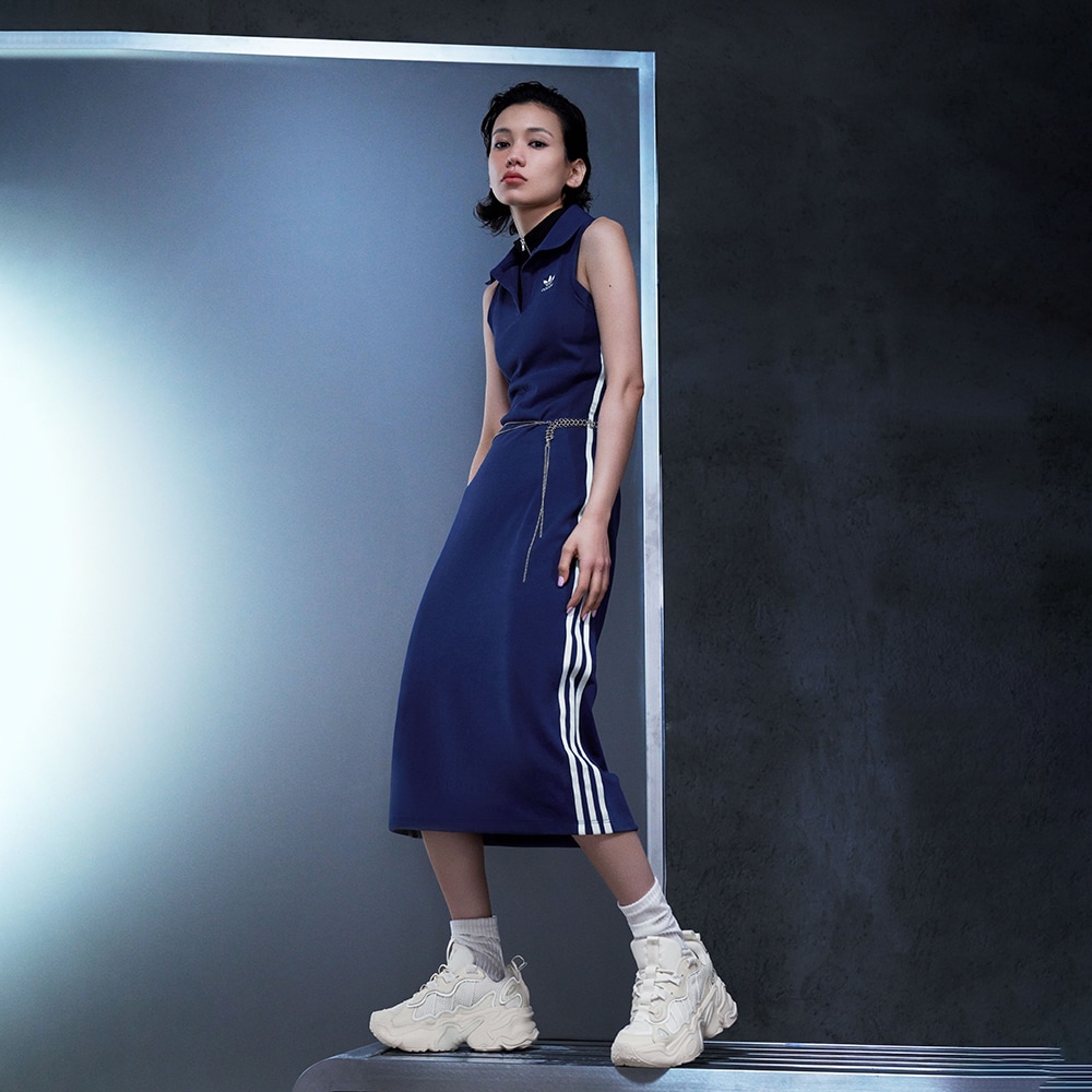 Женское платье  adidas PREMIUM RIB DRESS синее