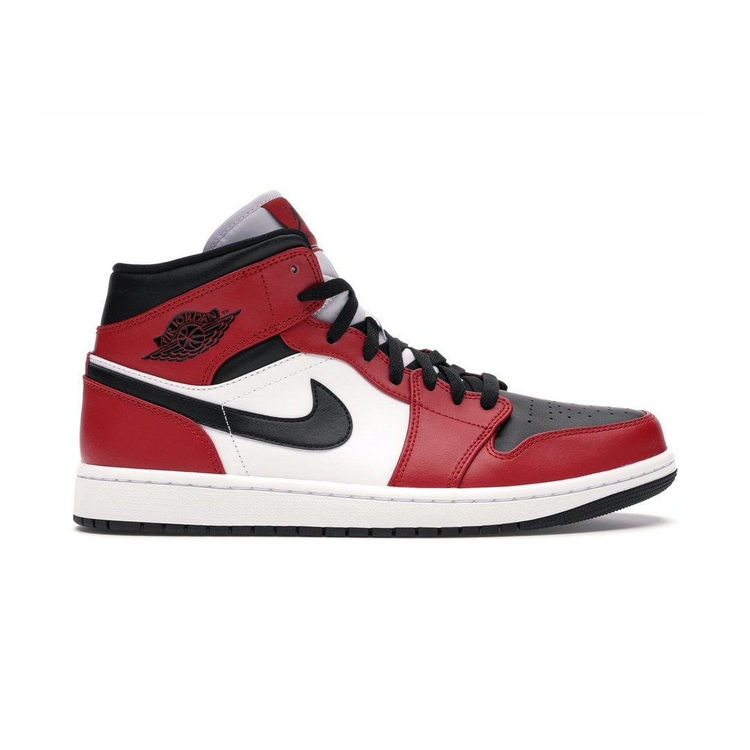 Кроссовки Nike Air Jordan 1 Mid Chicago Toe (Красные)