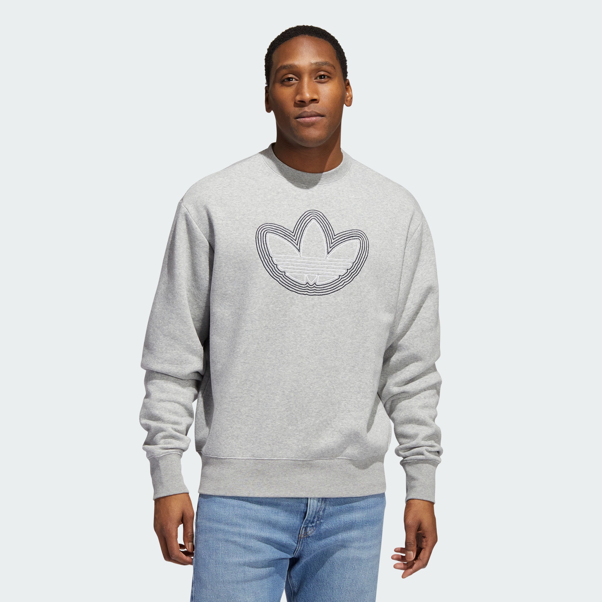 Мужская рубашка adidas OAC TREFOIL CREW SWEATSHIRT серая