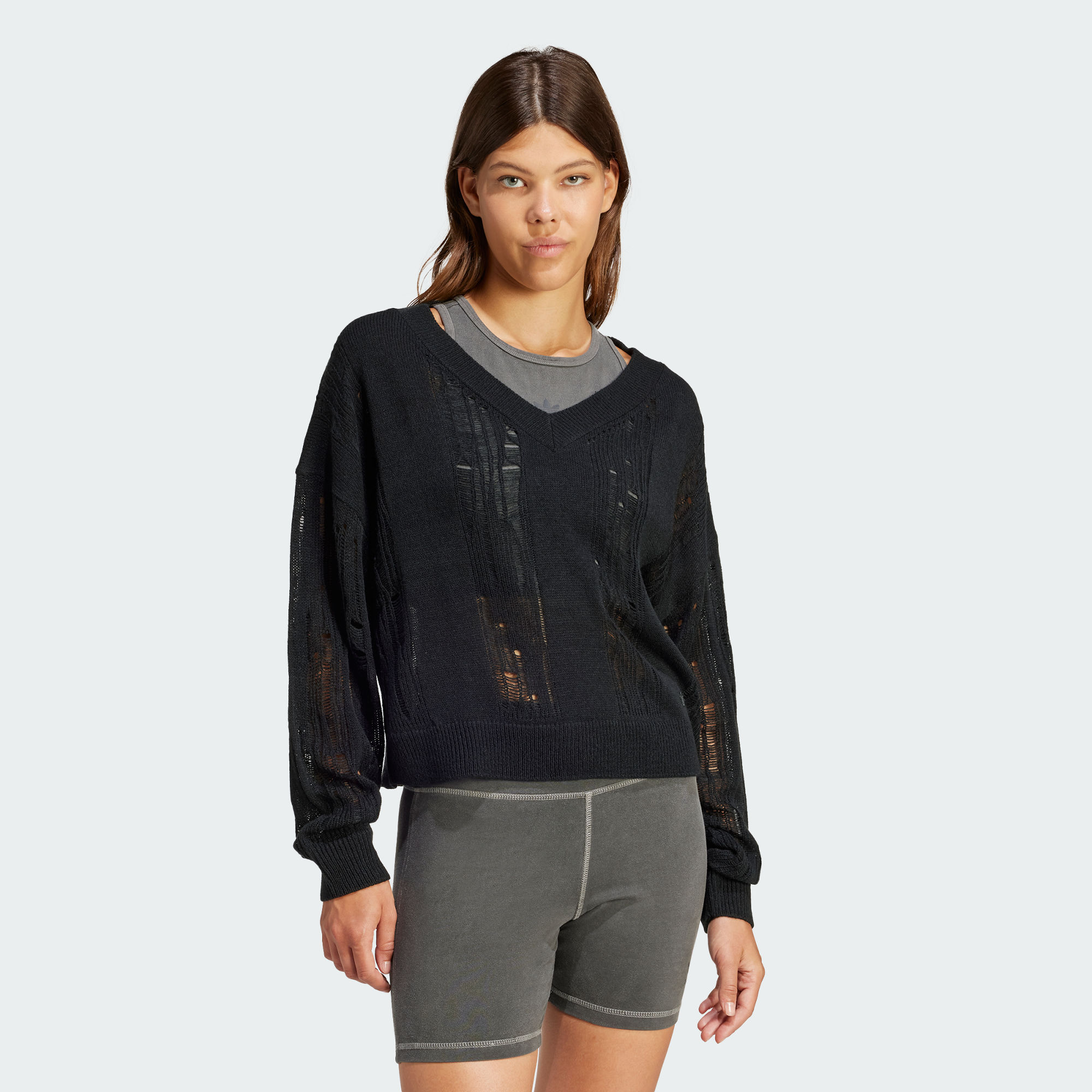 Женский свитшот adidas DISTRESSED CREW SWEATSHIRT черный