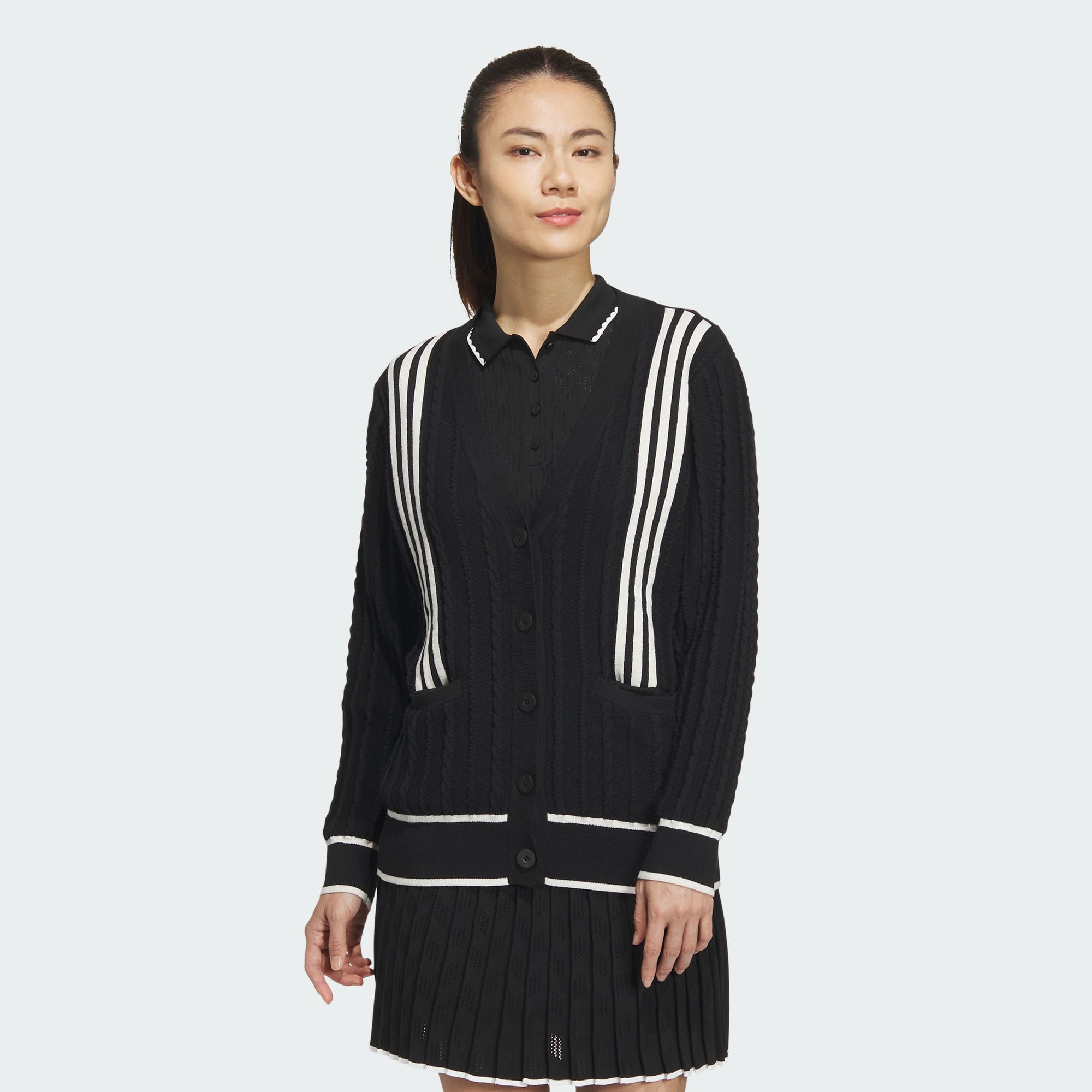 Женский кардиган adidas PRIMEKNIT CABLE PATTERN CARDIGAN черный